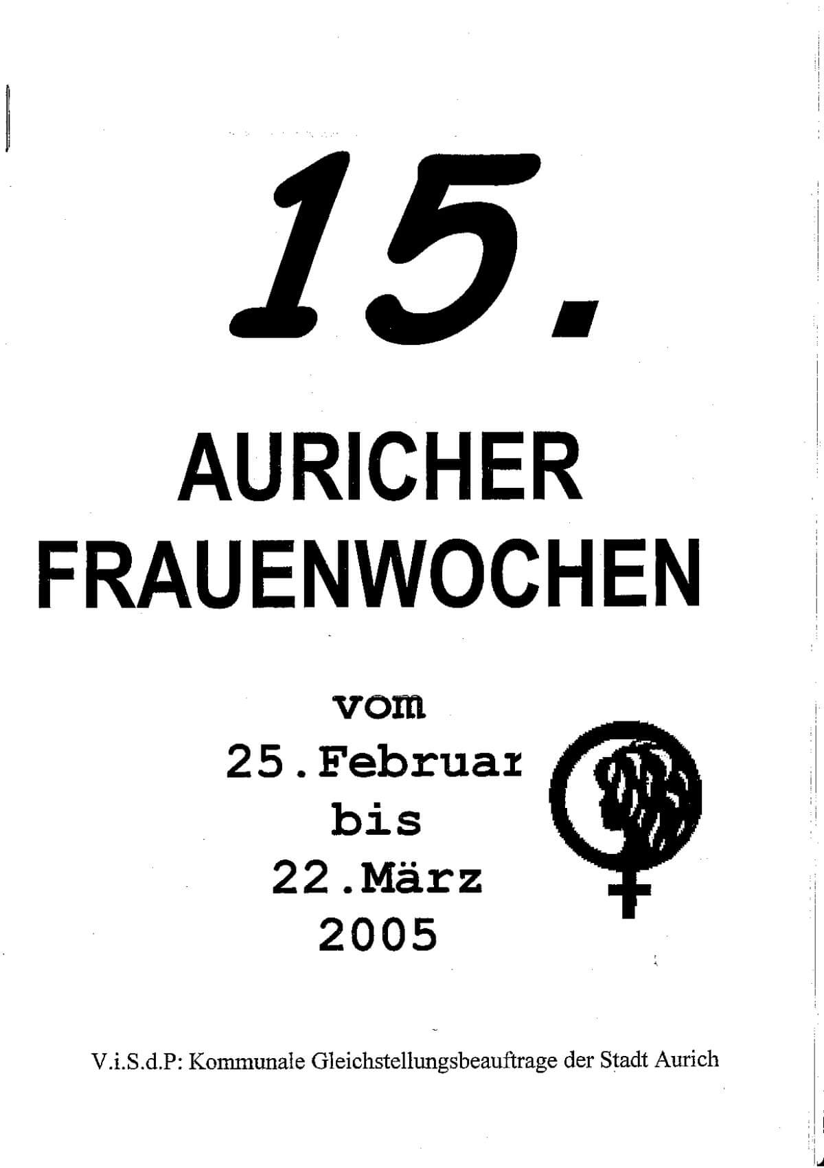 Programmheft 2005 anschauen – Auricher Frauenwochen